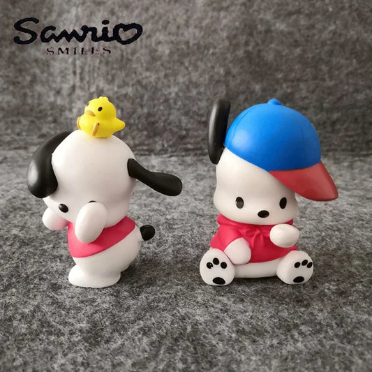 Cute Sanrio Pochacco Styled 5cm 2pcs Set Figurines
