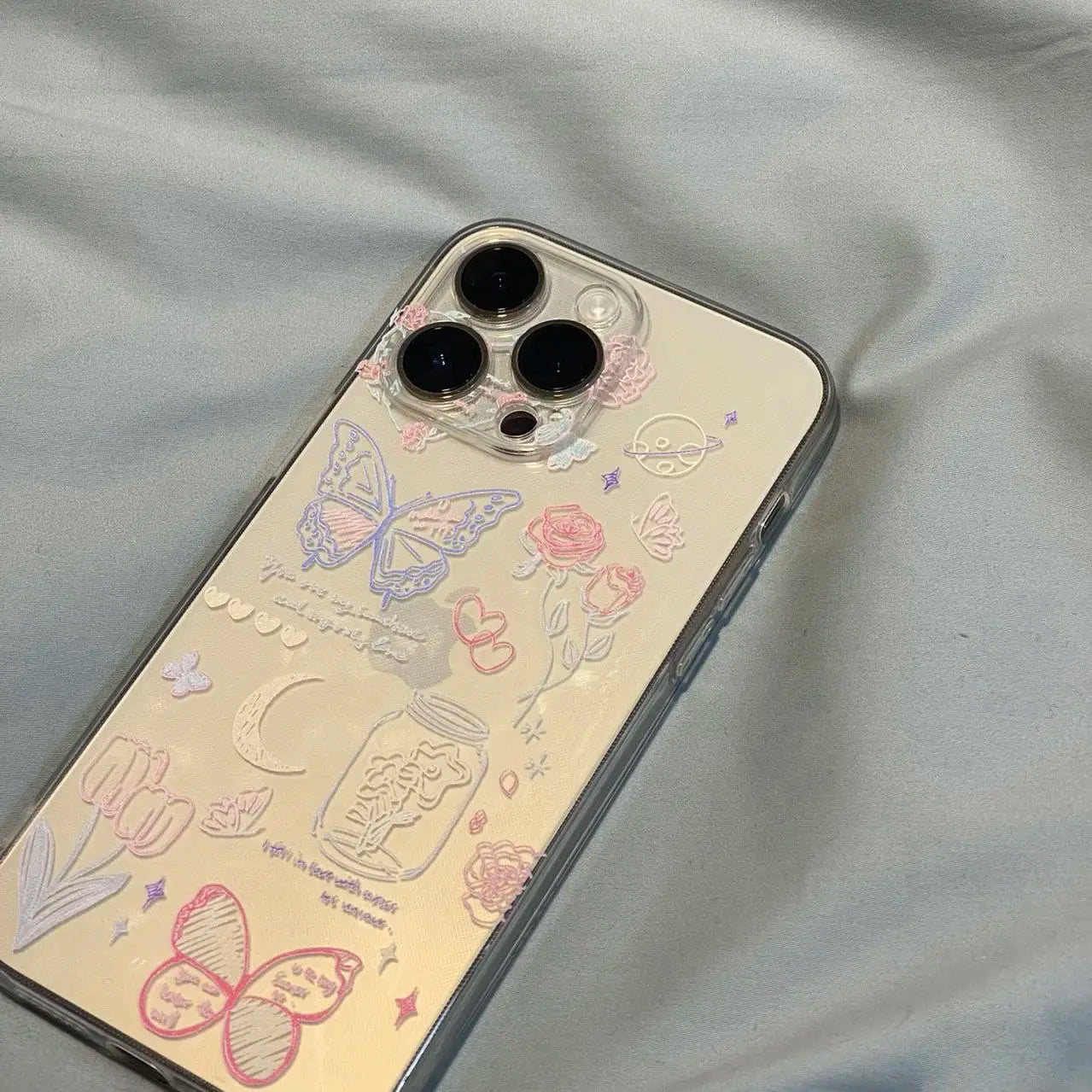 Cute Butterfly Transparent iPhone Case
