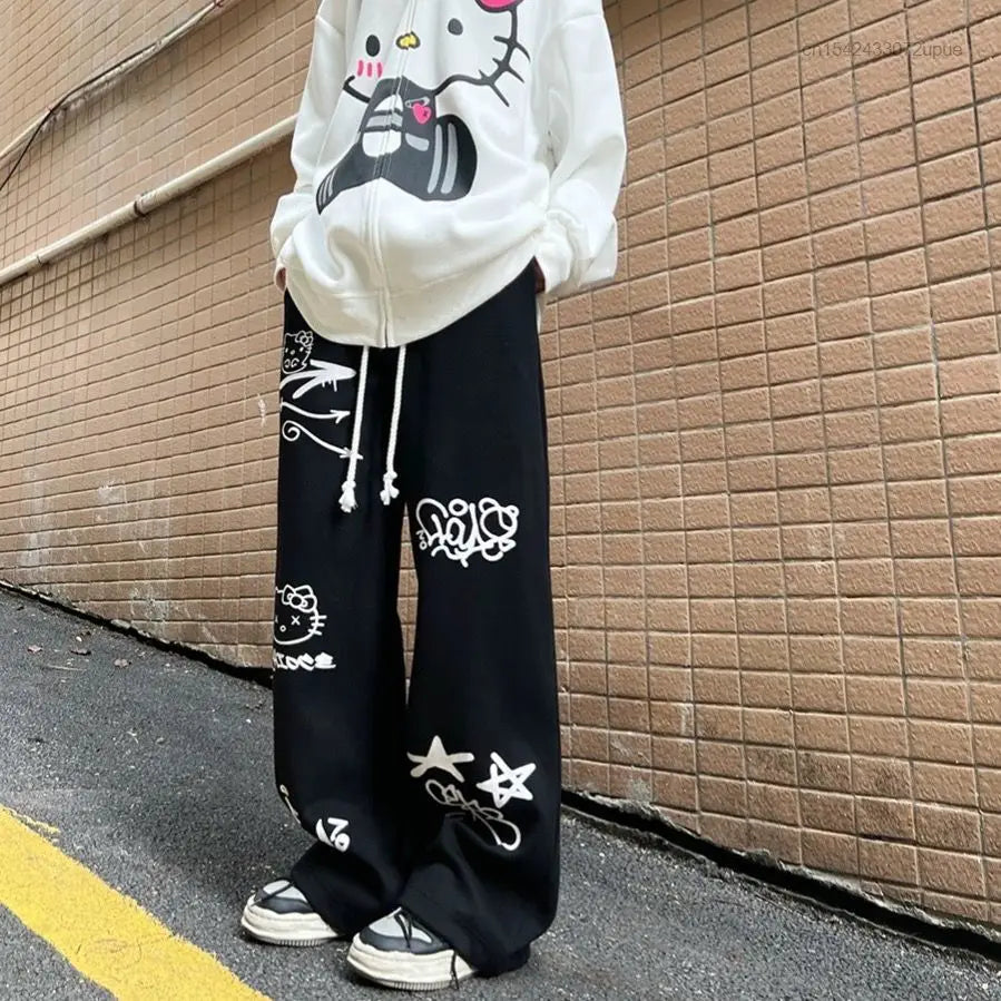 Sanrio HELLO KITTY Y2K Style Drawstring Joggers