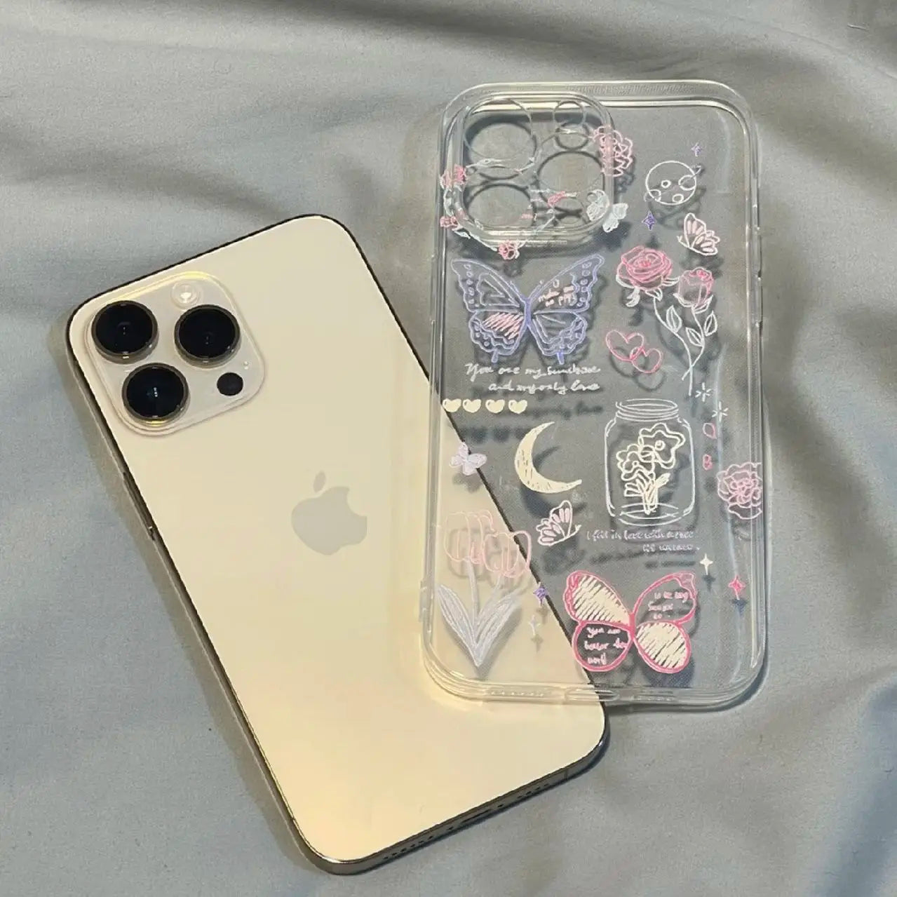 Cute Butterfly Transparent iPhone Case