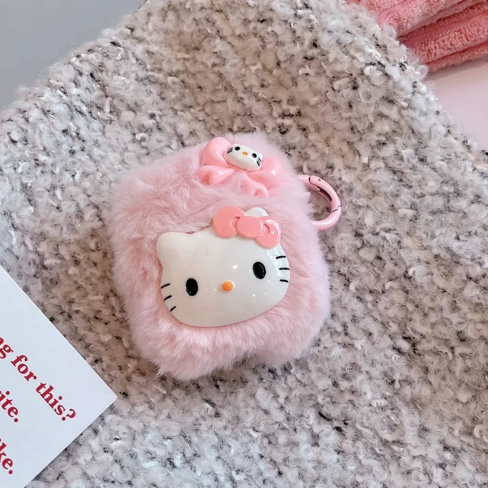 Cute Hello Kitty Fluffy Airpod Case for Air Pods 1 2 3