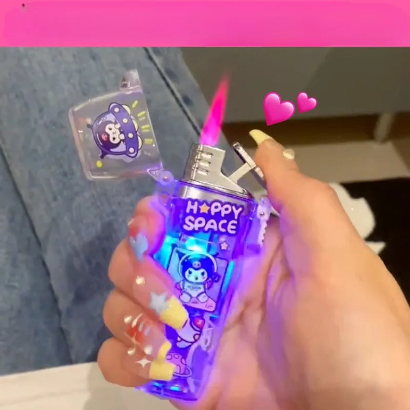 Hello Kitty, Kuromi, Cinnamoroll, Pochacco Cute Glowing Transparent Lighter
