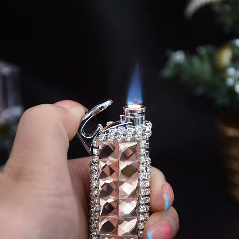 Cute Diamond Inlaid Jet Windproof Lighter
